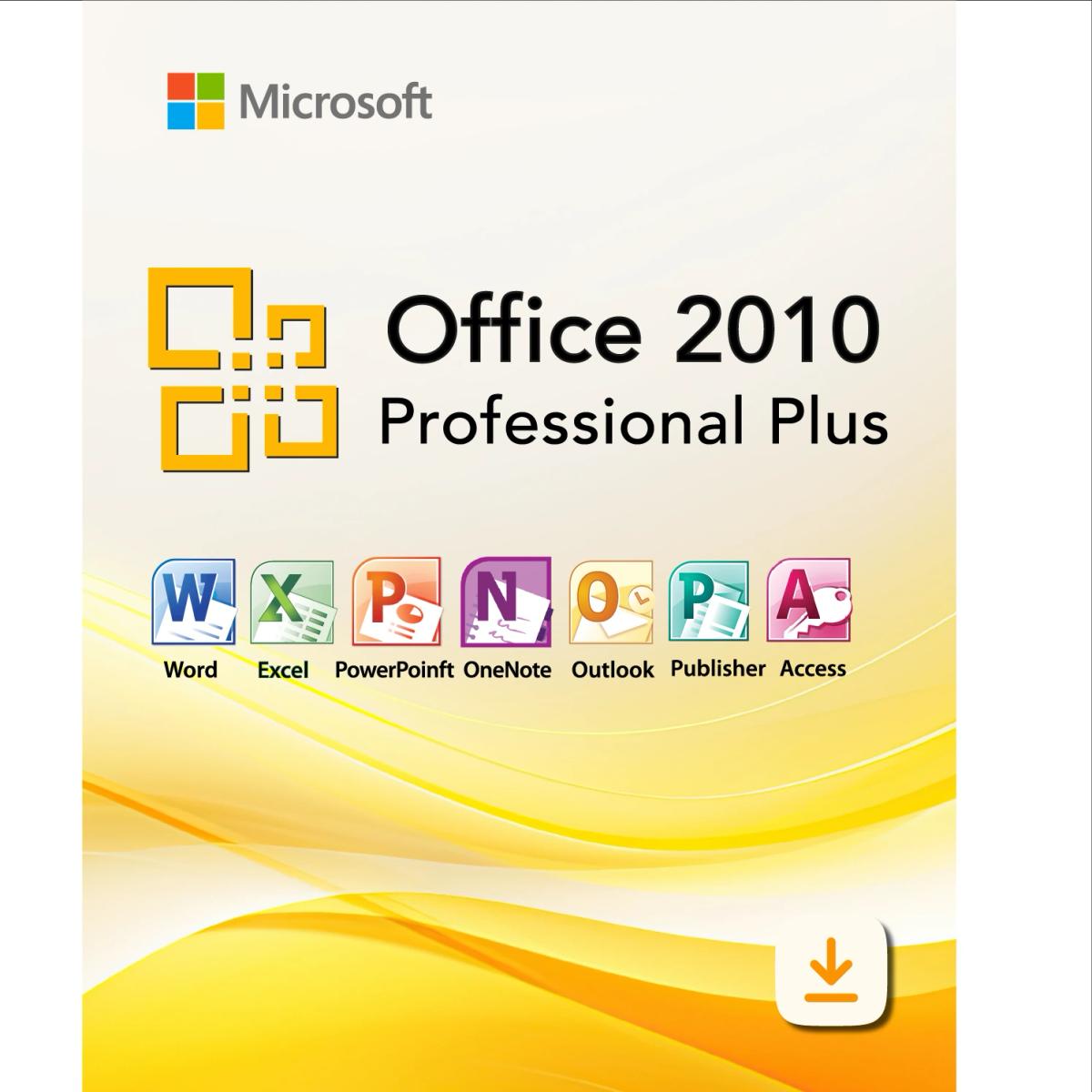 Microsoft Office 2010 Professional Plus - Lifetime License for 5 PCs