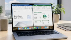 Microsoft Office for Mac with Word and Excel open on a MacBook